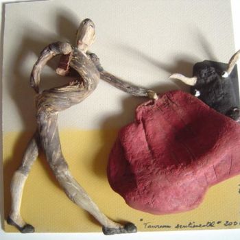 Скульптура под названием "taureau sentimental" - Nicole Agoutin, Подлинное произведение искусства
