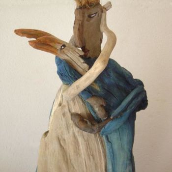 Scultura intitolato "couple bleu" da Nicole Agoutin, Opera d'arte originale