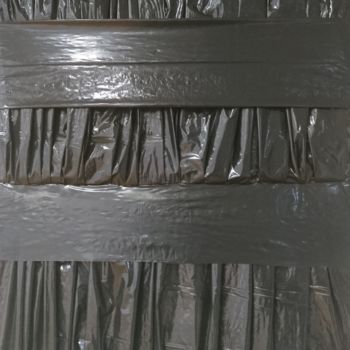 Collages intitulée "Sans titre noir" par Nicole Becourt, Œuvre d'art originale, Collages Monté sur Châssis en bois