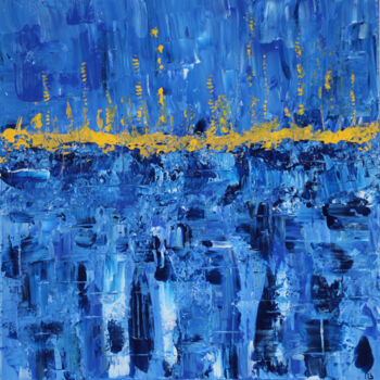 Painting titled "Série bleue N°1" by Nicole Bouisson, Original Artwork, Acrylic