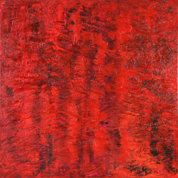 Картина под названием "Série rouge N°1" - Nicole Bouisson, Подлинное произведение искусства, Акрил