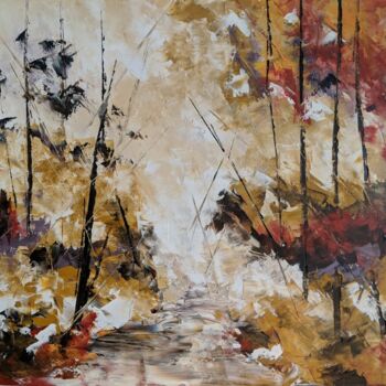 Peinture intitulée "Paysage d'automne à…" par Nicole Caron, Œuvre d'art originale, Huile