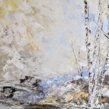 Pintura intitulada "Infinity winter" por Nicole Caron, Obras de arte originais, Óleo