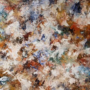 Картина под названием "Deep  mosaïc colors" - Nicole Caron, Подлинное произведение искусства, Масло Установлен на Деревянная…