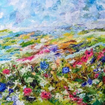 Painting titled "Another floral day" by Nicole Caron, Original Artwork, Oil