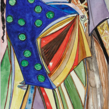 Pintura titulada "CEREMONIAL NIPPON" por Nikol, Obra de arte original, Acuarela