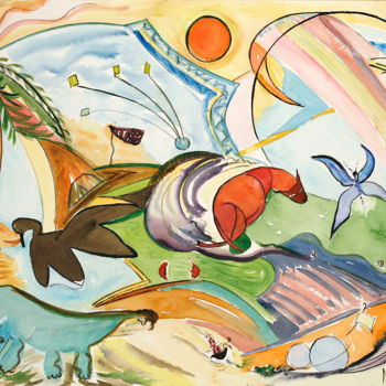 Peinture intitulée "ELLIOT" par Nikol, Œuvre d'art originale, Aquarelle