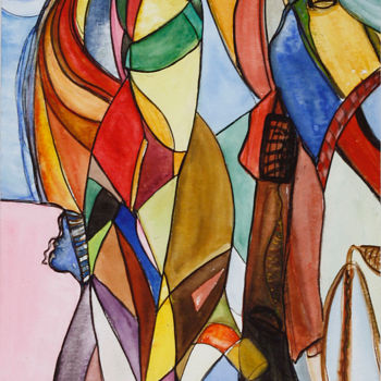 Malerei mit dem Titel "SAYONARA" von Nikol, Original-Kunstwerk, Aquarell