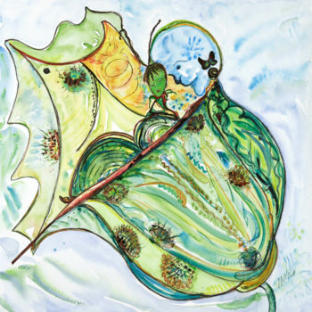 Peinture intitulée "METAMORPHOSE" par Nikol, Œuvre d'art originale, Aquarelle