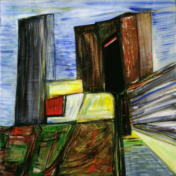 Painting titled "CITY" by Nikol, Original Artwork, Oil