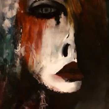 Painting titled "La  jeune femme  tr…" by Nicole De Pauw, Original Artwork, Acrylic