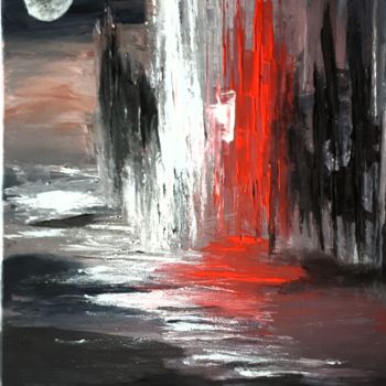 Peinture intitulée "La nuit  étoilée" par Nicole De Pauw, Œuvre d'art originale, Acrylique Monté sur Panneau de bois
