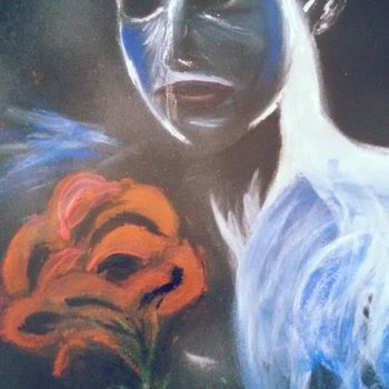 Painting titled "Le masque" by Nicole De Pauw, Original Artwork, Acrylic