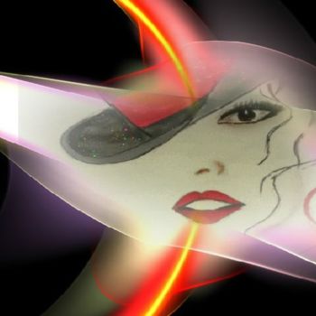 Digital Arts titled "La femme au Chapeau…" by Nicole De Pauw, Original Artwork