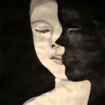 Peinture intitulée "Deux visages en un" par Nicole De Pauw, Œuvre d'art originale, Acrylique