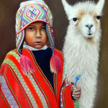 제목이 "L'enfant au lama"인 미술작품 Nicole Delanchy로, 원작, 다른