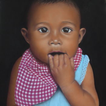 Painting titled "Innocence" by Nicole Delanchy, Original Artwork, Pastel