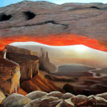 Painting titled "Mésa Arches - Utah" by Nicole Delanchy, Original Artwork, Pastel