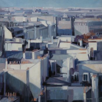 「Les gris de Paris 2…」というタイトルの絵画 Nicole Elkonによって, オリジナルのアートワーク, オイル