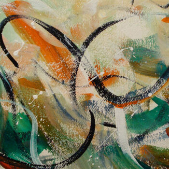 Картина под названием "Danse" - Nicole Ethier-Vallières, Подлинное произведение искусства, Акрил Установлен на Деревянная па…