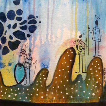 Peinture intitulée "Découvrir les monta…" par Nicole Ethier-Vallières, Œuvre d'art originale, Acrylique Monté sur Panneau de…