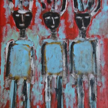 Painting titled "les 3" by Nicole Gix, Original Artwork, Acrylic