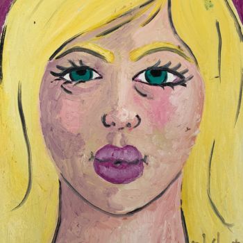 Картина под названием "Blonde2" - Nicole Hebert, Подлинное произведение искусства, Масло