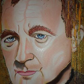 Painting titled "PHIL COLLINS" by Nicole Hebert, Original Artwork, Oil