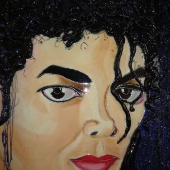 Painting titled "MICHAEL JACKSON" by Nicole Hebert, Original Artwork, Oil