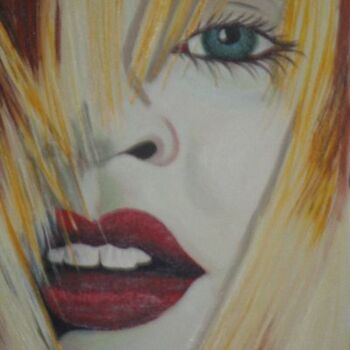 Painting titled "MADONA" by Nicole Hebert, Original Artwork, Oil