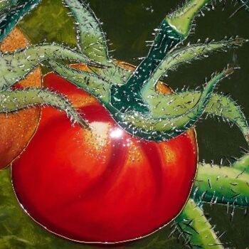 Painting titled "TOMATES" by Nicole Hebert, Original Artwork, Oil