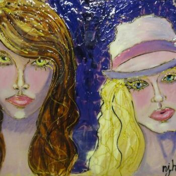 Painting titled "FASHION FILE" by Nicole Hebert, Original Artwork, Oil