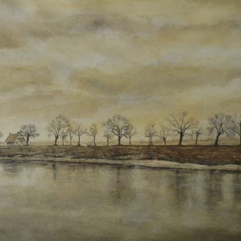 Malerei mit dem Titel "Saint-Valery-sur-So…" von Nicole Hittema-Martineau, Original-Kunstwerk, Aquarell