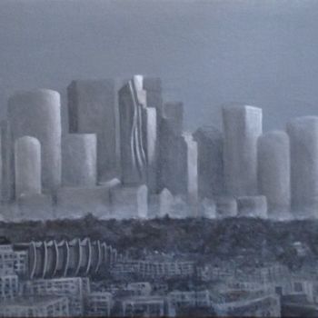 Painting titled "La Défense." by Nicole Hittema-Martineau, Original Artwork, Acrylic