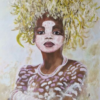 Schilderij getiteld "BEHATI" door Nicole Lavigne, Origineel Kunstwerk, Olie