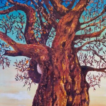 Painting titled "Baobab" by Nicole Lavigne, Original Artwork, Oil