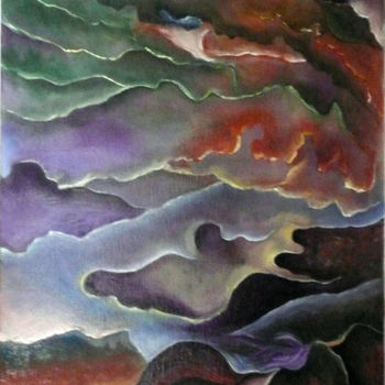 Schilderij getiteld "nuages2.jpg" door Nicole Le Meur, Origineel Kunstwerk, Olie