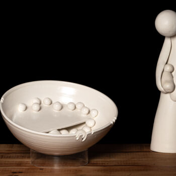 Escultura intitulada "Bouillon de boules" por Nicole Lemieux, Obras de arte originais, Terracota