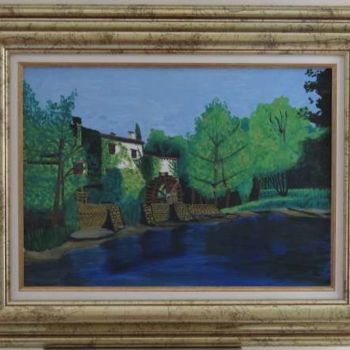 Peinture intitulée "le-moulin-a-eau" par Nicole Lubrano-Lavadera, Œuvre d'art originale, Huile