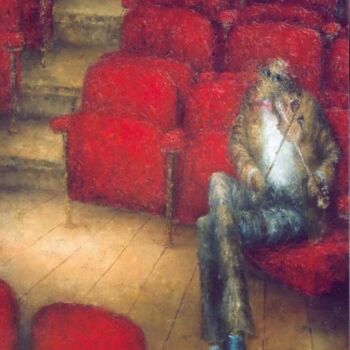 Pintura intitulada "fauteuils rouges" por Nicole Pfund Nicolepfund Com, Obras de arte originais