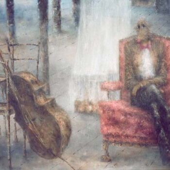 Pintura intitulada "fauteuil rose" por Nicole Pfund Nicolepfund Com, Obras de arte originais