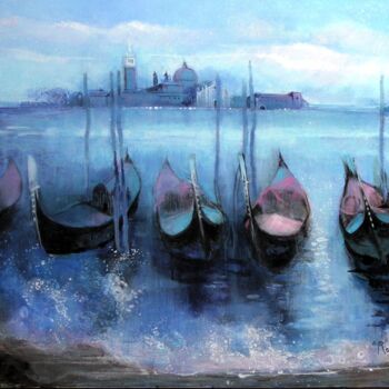 Malerei mit dem Titel "Aqua alta" von Nicole Rousseau-Grolée, Original-Kunstwerk, Acryl