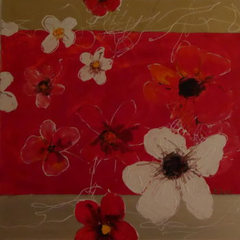Peinture intitulée "la fleur blanche" par Nicole Sebille, Œuvre d'art originale