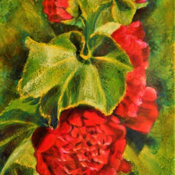 Peinture intitulée "Rose trémière à l'A…" par Nicole Severini (SEVE), Œuvre d'art originale, Acrylique