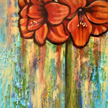 Peinture intitulée "L'amaryllis #artist…" par Nicole Severini (SEVE), Œuvre d'art originale, Acrylique