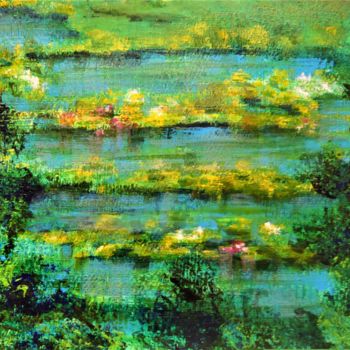 Malerei mit dem Titel "Fleurs de Marais #a…" von Nicole Severini (SEVE), Original-Kunstwerk, Acryl