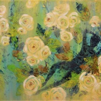 Painting titled "La vie en RoseS" by Nicole Severini (SEVE), Original Artwork, Acrylic Mounted on Wood Stretcher frame