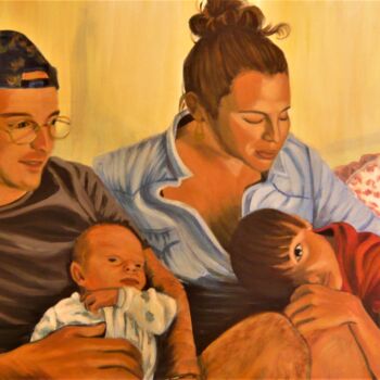Peinture intitulée "La p'tite famille" par Nicole Severini (SEVE), Œuvre d'art originale, Acrylique