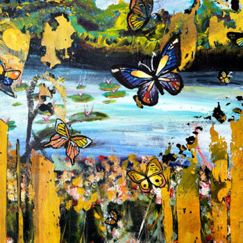 Painting titled "Breaking Free in Fl…" by Nicole Simmons, Original Artwork, Acrylic