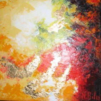 Painting titled "CIEL D'ETE" by Nicole Biles, Original Artwork, Oil